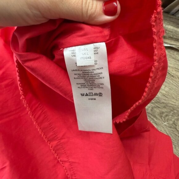 Anthropologie Maeve Red Puff-Sleeved Sweetheart Mini Dress size large - Picture 7 of 8